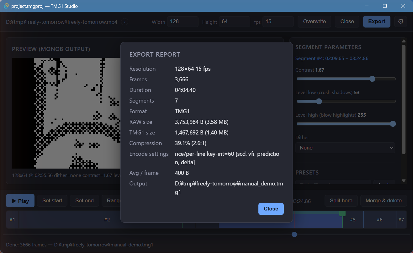 Export report